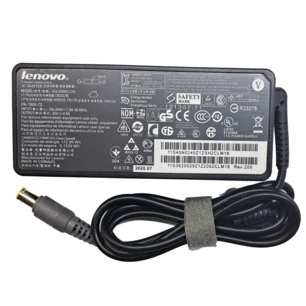 شارژر لپ تاپ لنوو 20 ولت 4.5 آمپر فیش دلی Adapter Lenovo